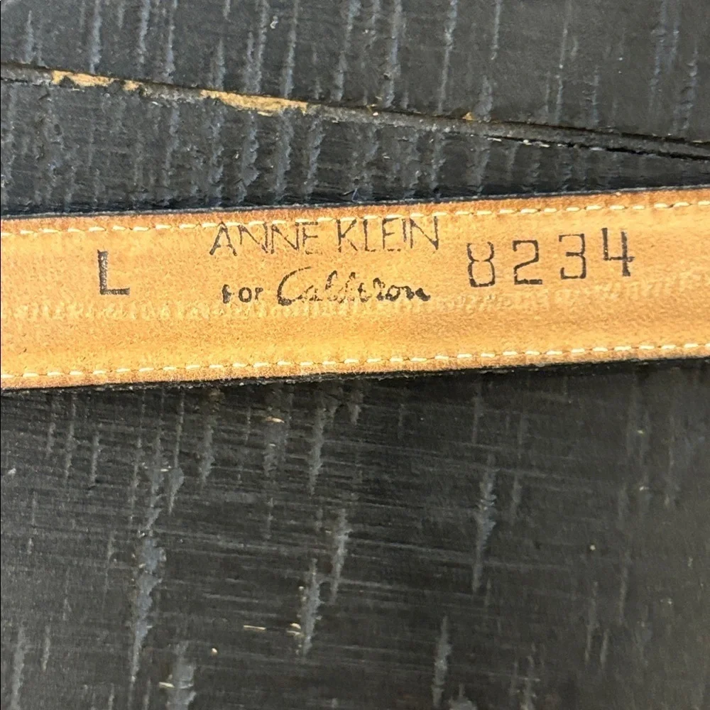 Vintage Anne Klein Olive Green Leather Gold Tone Women’s Belt Size Large